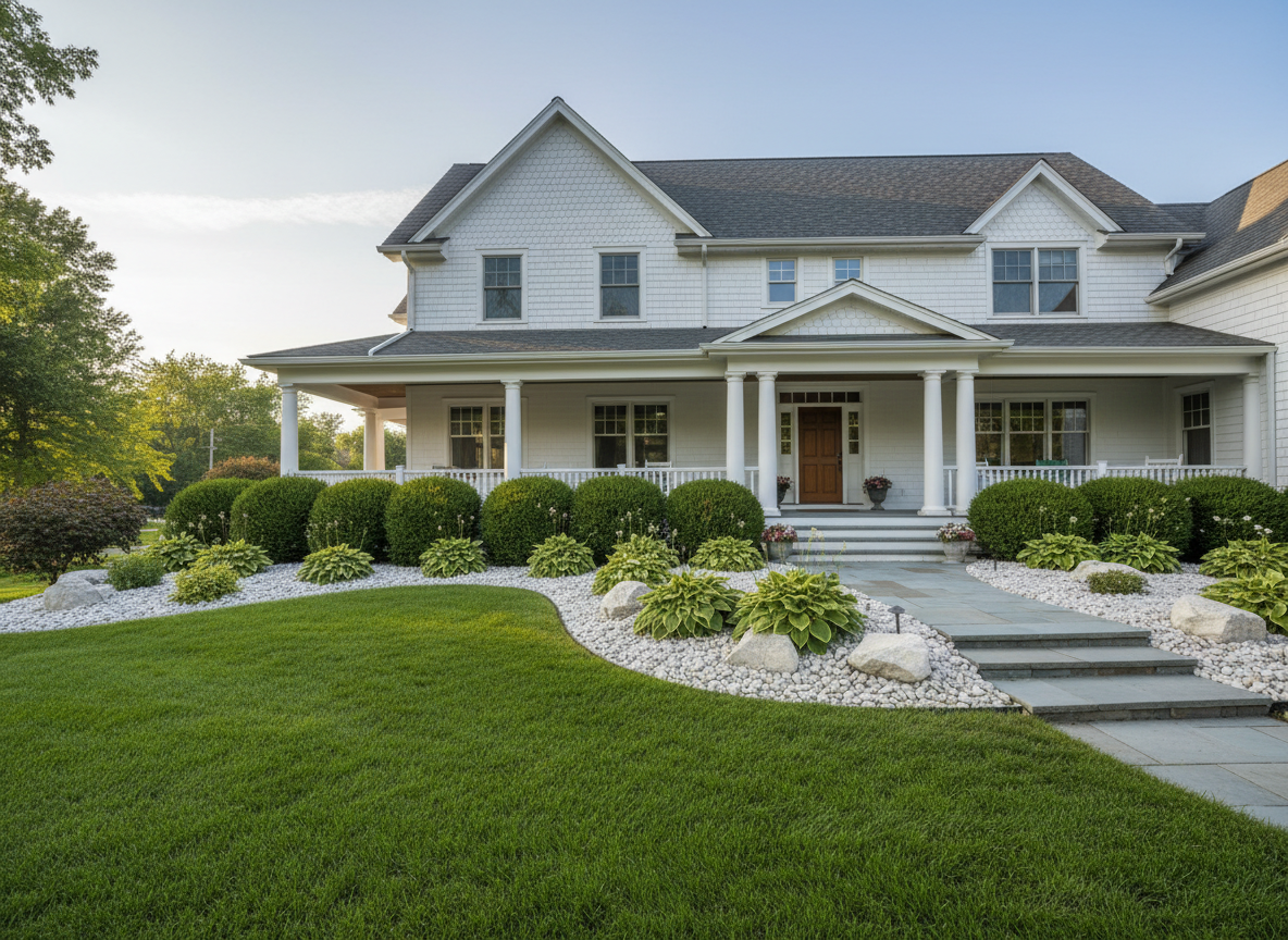 Lush professionally landscaped Minnesota property by Sandvig Services
